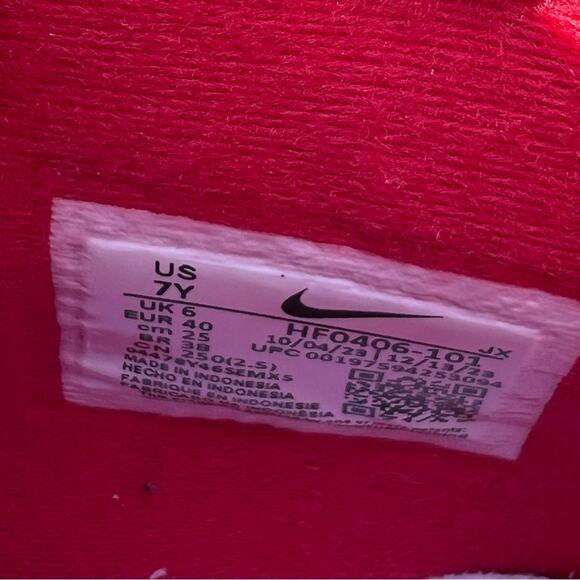 NEW Size 7Y Womens Size 8.5 Nike White & Red Air Flight 89 Big Kids Sneakers - Picture 7 of 8